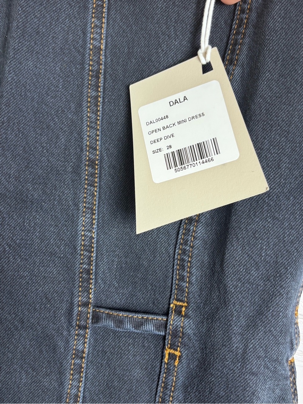 DALA Denim Open Back Mini Dress Size 28 (see photos for actual colorway) - Picture 5 of 6